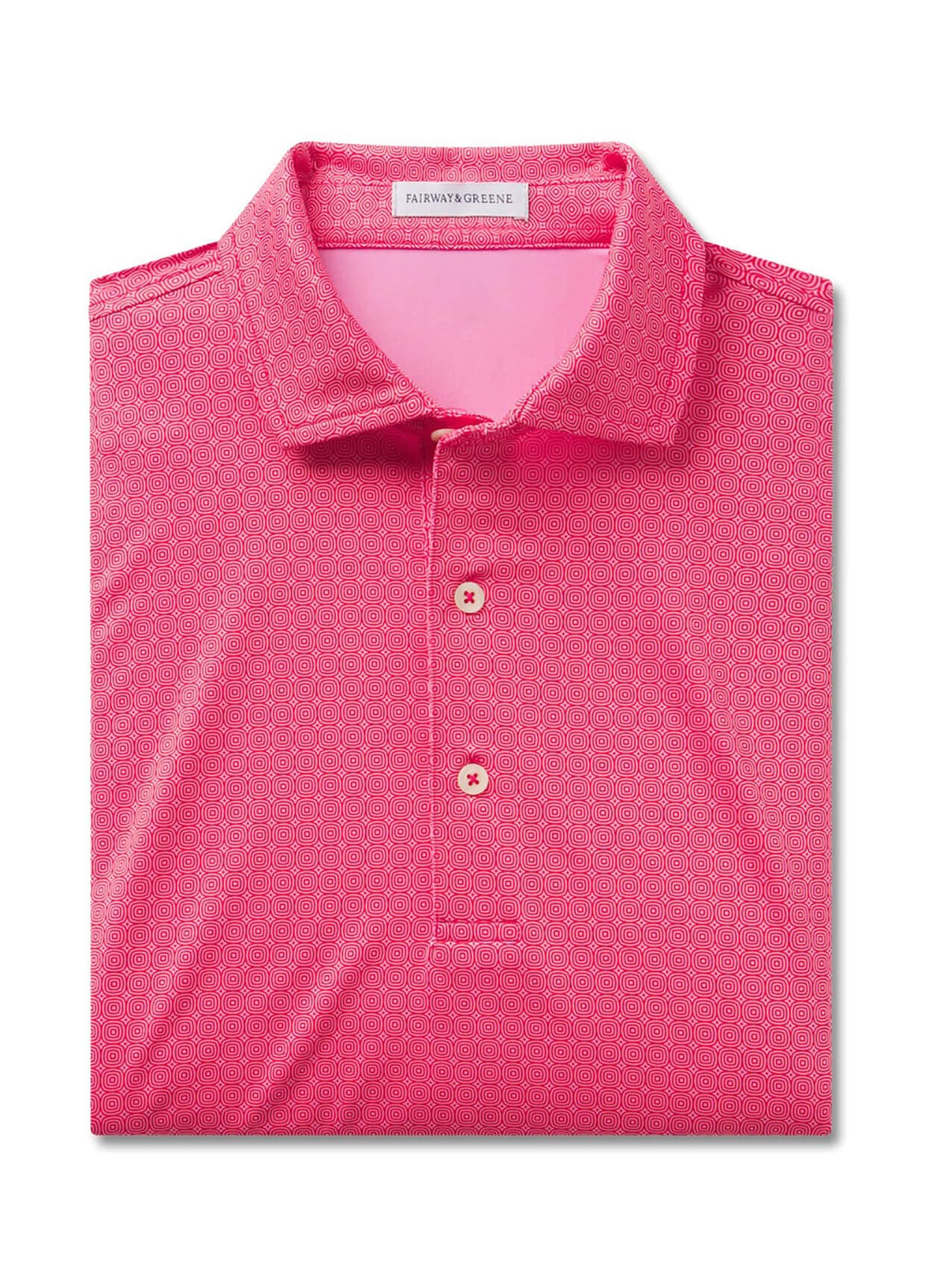 Fairway & Greene Men's Mangrove Print Polo - Pink 3XL