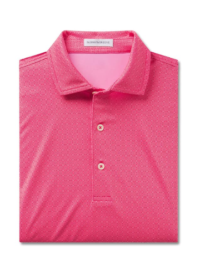 Fairway & Greene Men's Mangrove Print Polo - Pink 3XL