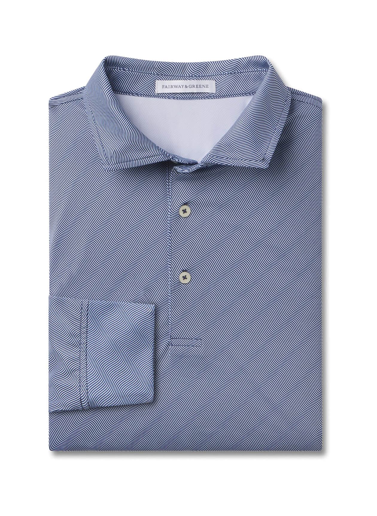 Fairway & Greene Men's Morgan Long-Sleeve Polo - Marine (MARI) 3XL