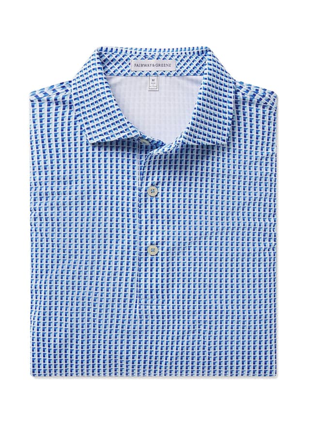 Fairway & Greene Men's Wenham Print Polo - White 3XL