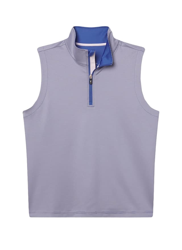 Fairway & Greene Men's Coughlin Stripe Quarter-Zip Vest - Blue 3XL
