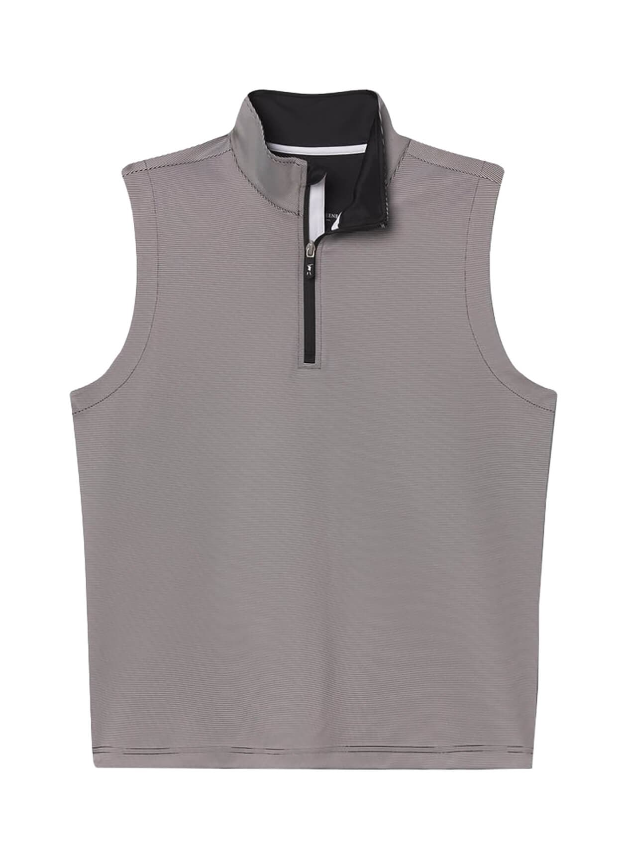 Fairway & Greene Men's Coughlin Stripe Quarter-Zip Vest - Black 3XL