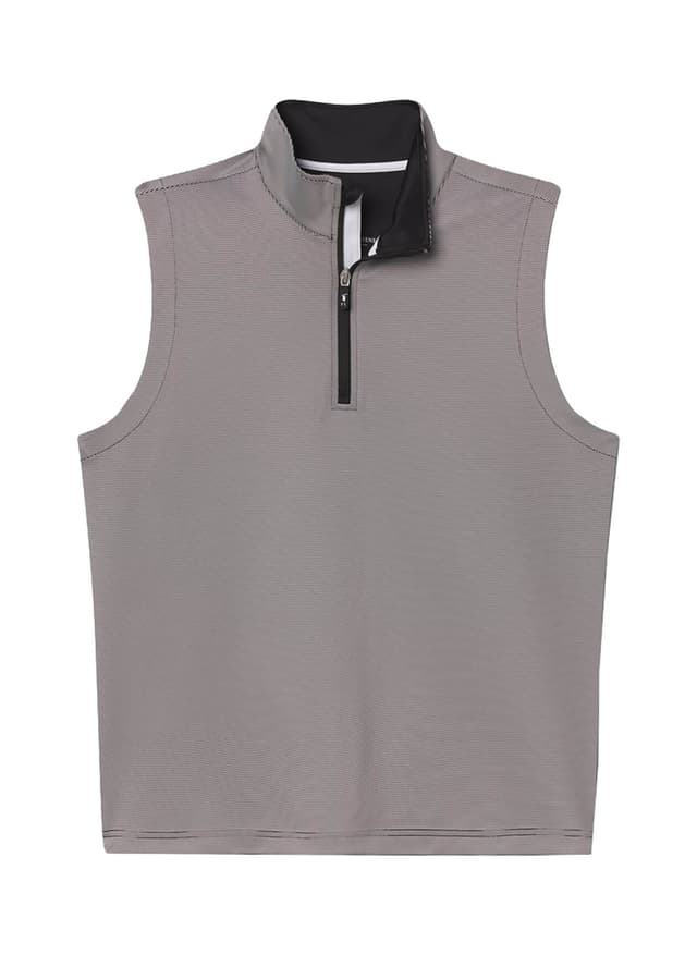 Fairway & Greene Men's Coughlin Stripe Quarter-Zip Vest - Black 3XL