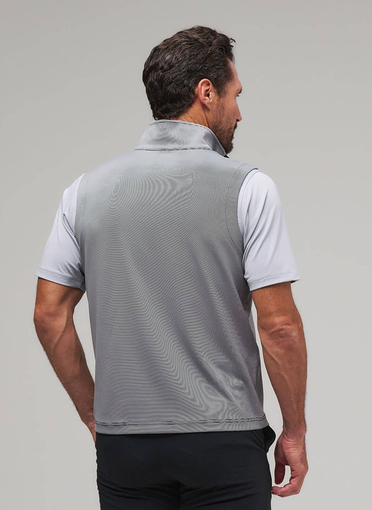 Fairway & Greene Men's Coughlin Stripe Quarter-Zip Vest - Black 3XL