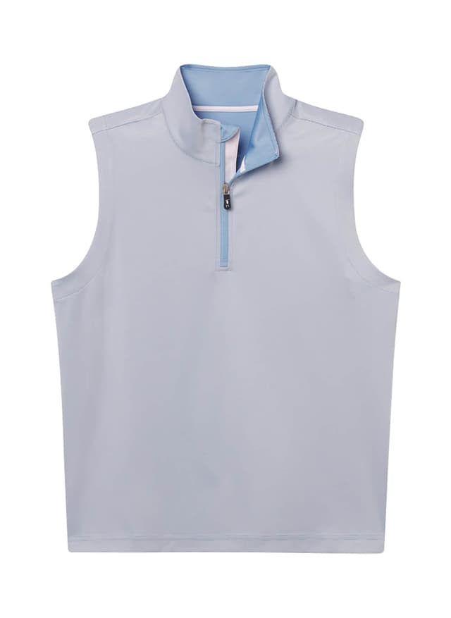 Fairway & Greene Men's Coughlin Stripe Quarter-Zip Vest - Cyan 3XL