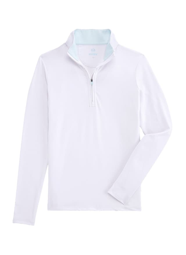 Renwick Women's Solid Quarter Zip - White (WHT) LG