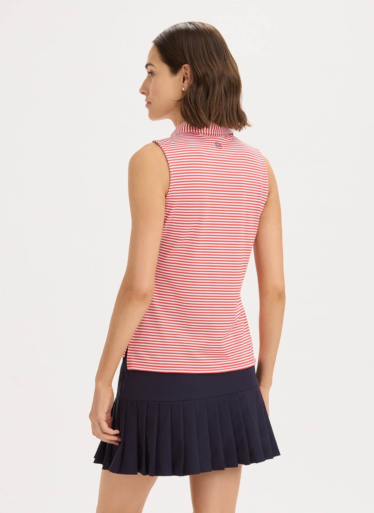 Renwick Women's Oxford Pique Sleeveless Polo - Red LG