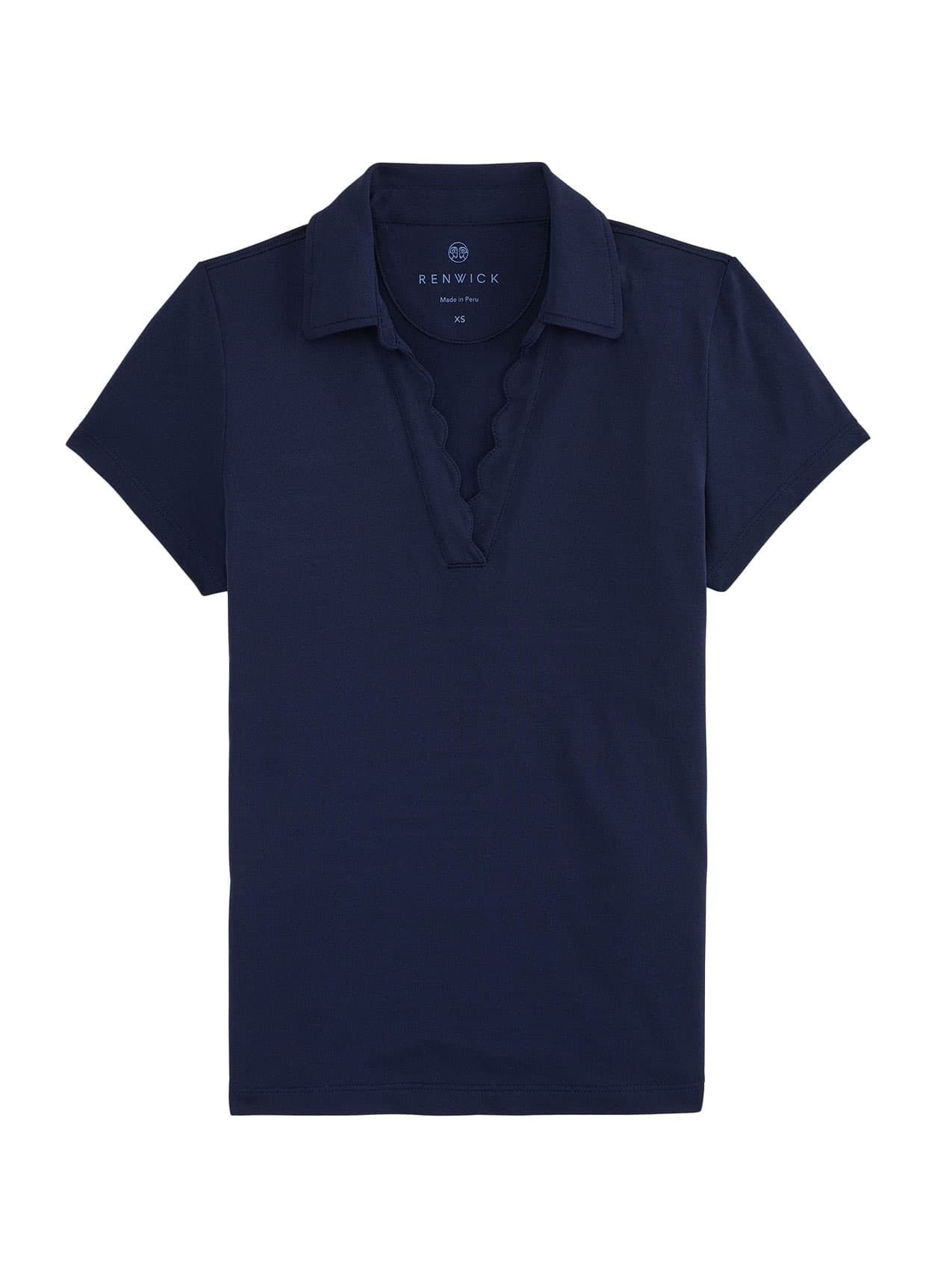 Renwick Women's Scallop Performance Polo - Navy LG