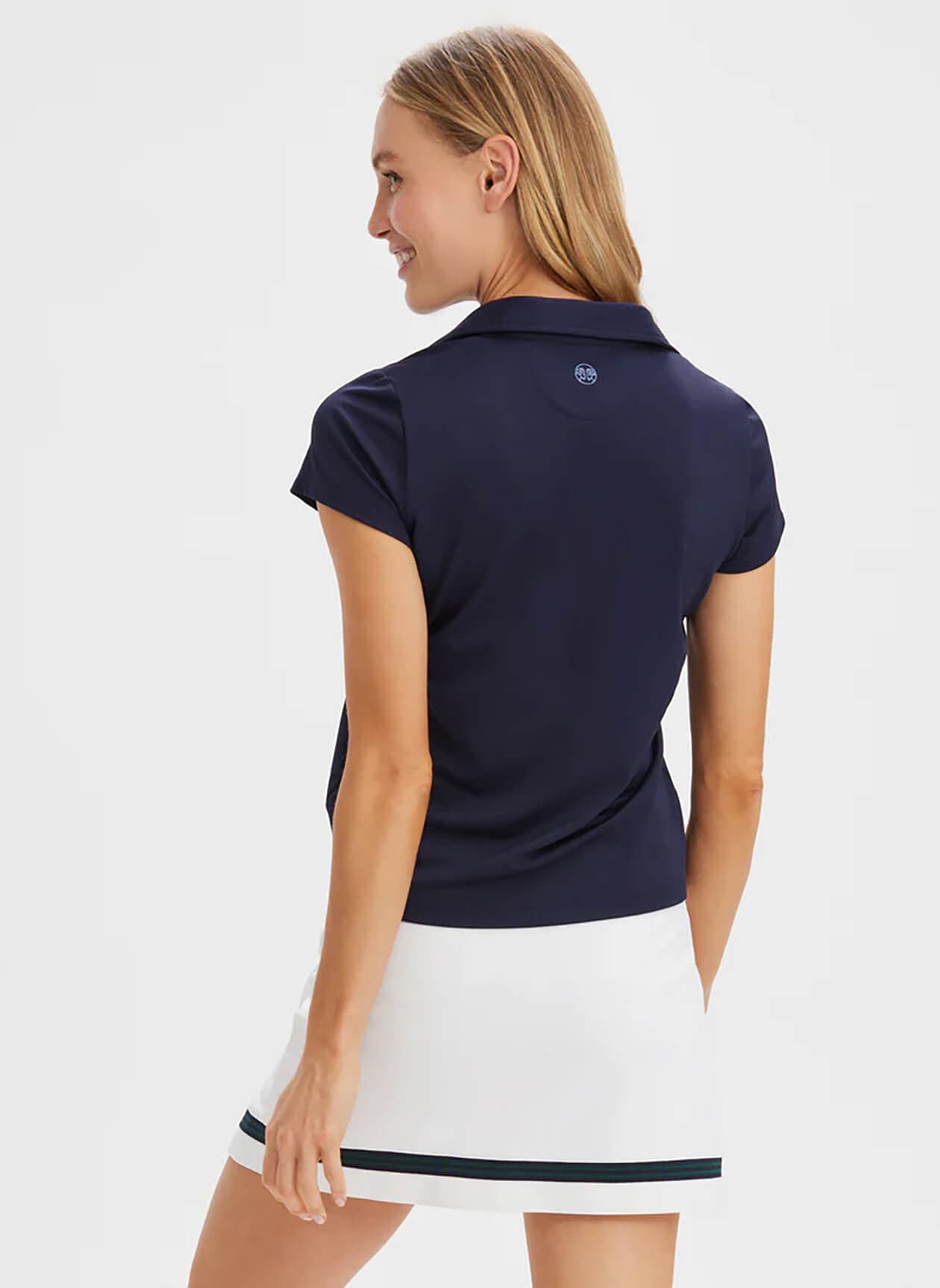 Renwick Women's Scallop Performance Polo - Navy LG