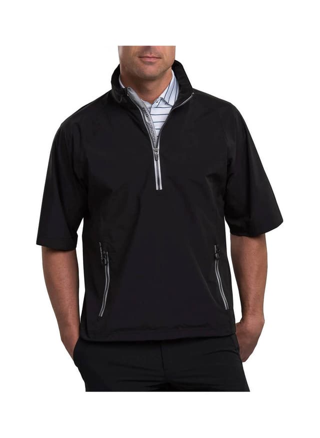 Zero Restriction Men's Power Torque Short-Sleeve Quarter-Zip - Black LG