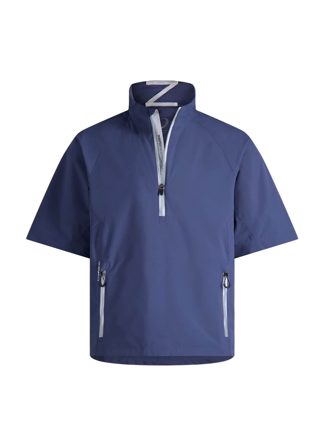 Zero Restriction Men's Power Torque Short-Sleeve Quarter-Zip - Blue Indigo / Icey LG