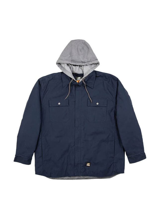 Berne Men's Throttle Hooded Shirt Jacket - Blue,Navy 3XL