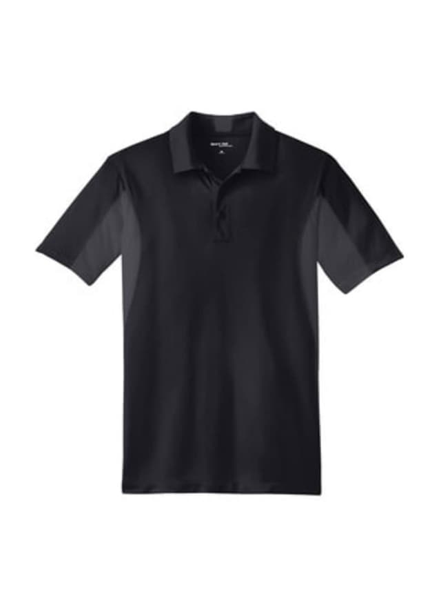 Sport-Tek Men's Side Blocked Micropique Sport-Wick Polo - Black / Iron Grey (BGR) 3XL