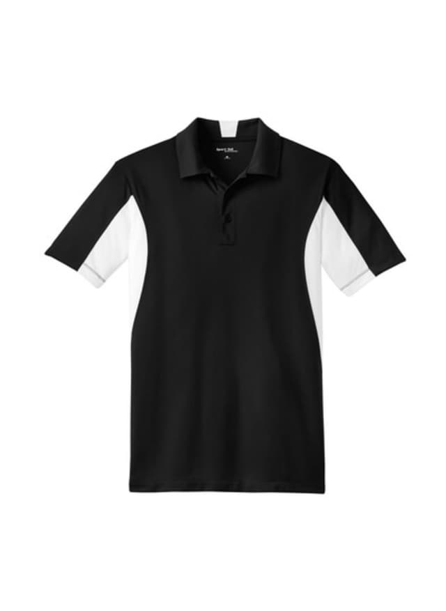 Sport-Tek Men's Side Blocked Micropique Sport-Wick Polo - Black / White (BWH) 3XL