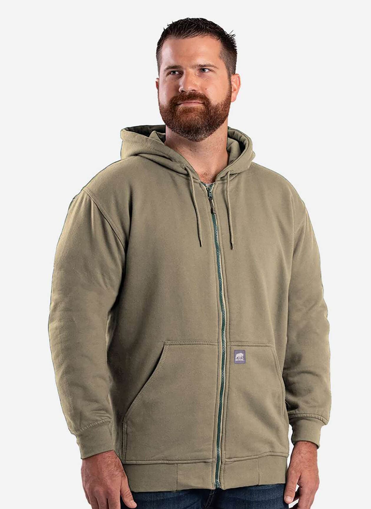Berne Men's Heritage Thermal Lined Sweatshirt - Alpine Green (ALP) 3XL