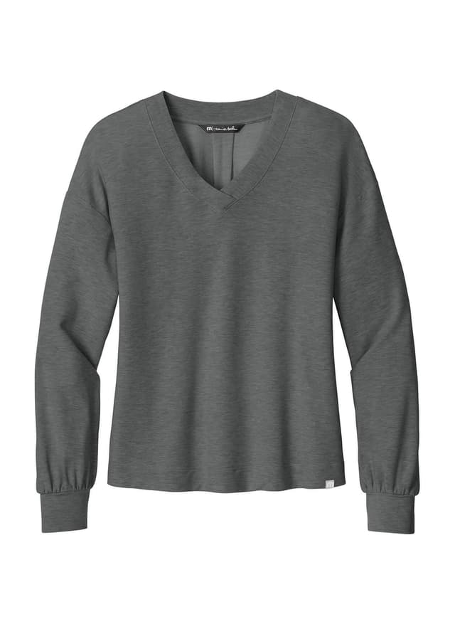 TravisMathew Women’s Long Weekend V-Neck - Dark Grey LG
