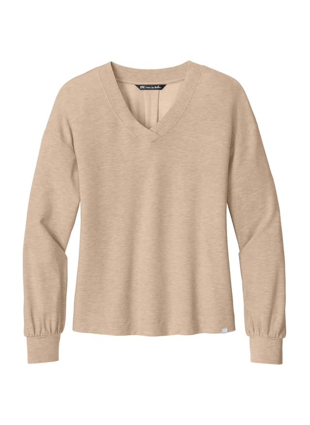 TravisMathew Women’s Long Weekend V-Neck - Brown LG