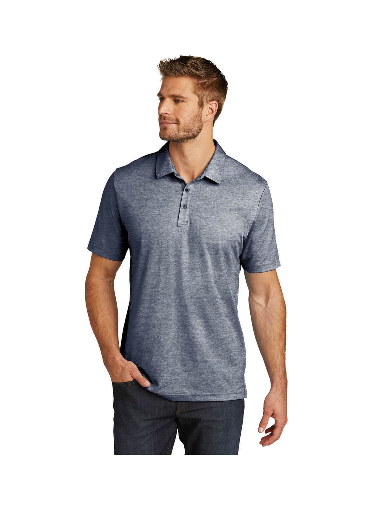 TravisMathew Men's Oceanside Heather Polo - Navy 3XL