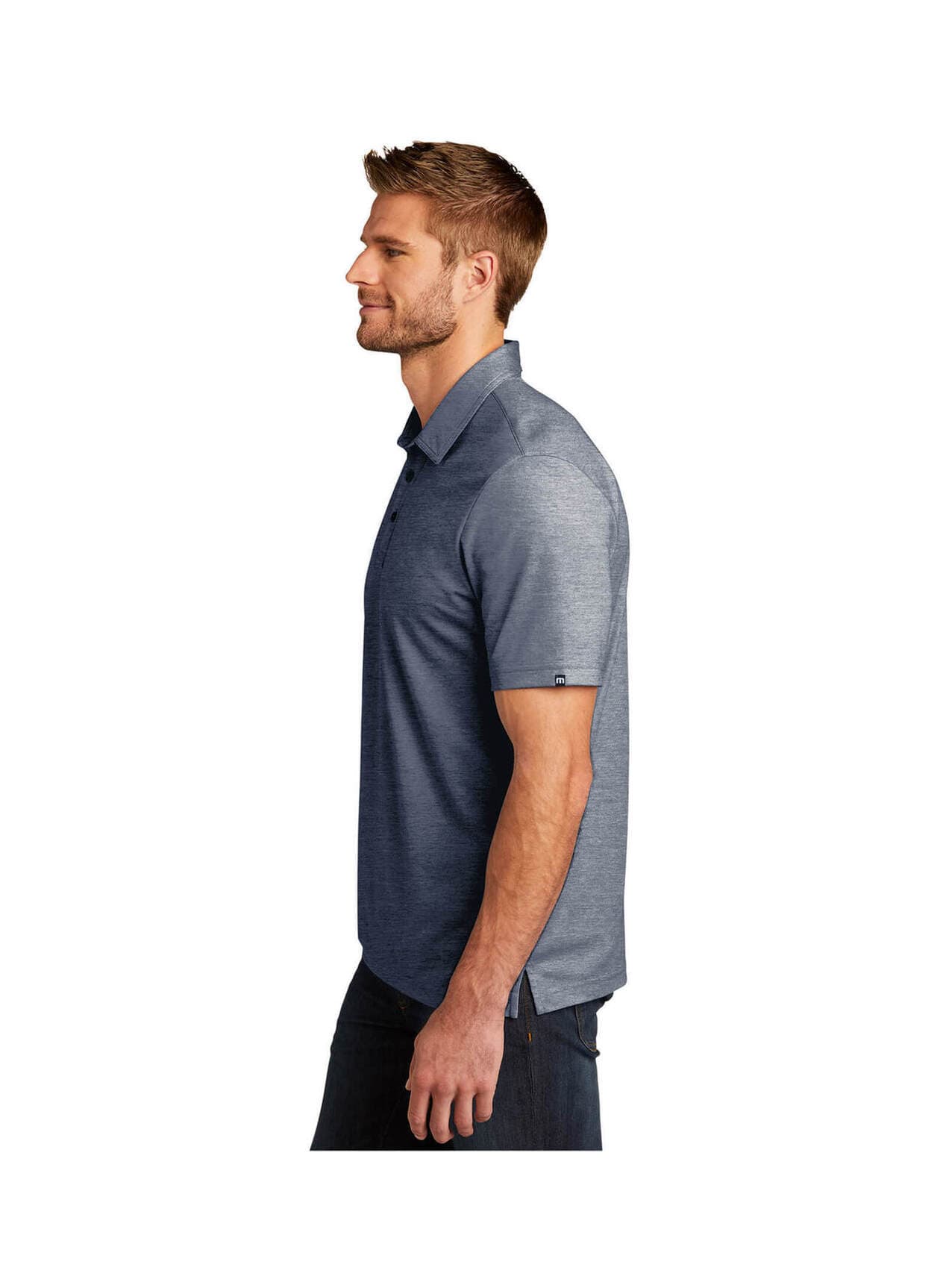 TravisMathew Men's Oceanside Heather Polo - Navy 3XL