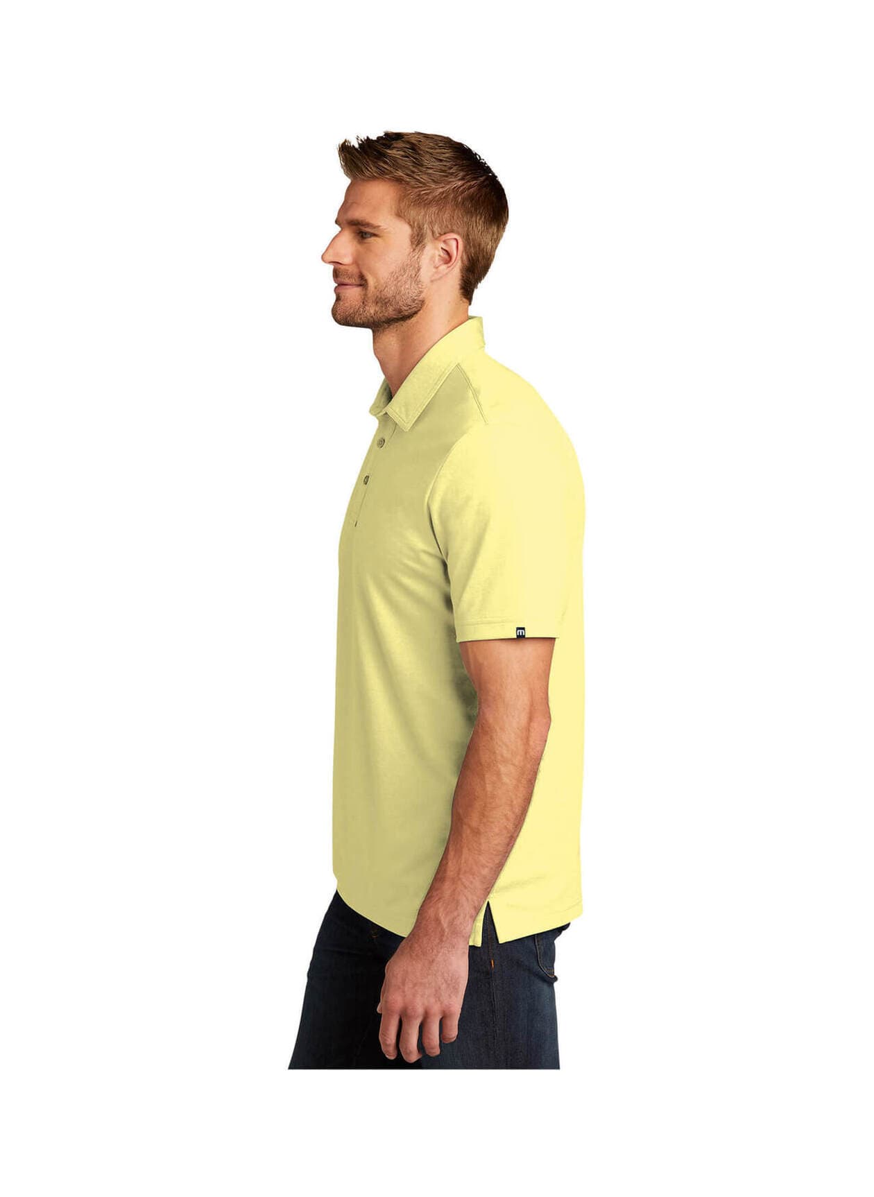 TravisMathew Men's Oceanside Heather Polo - Yellow 3XL