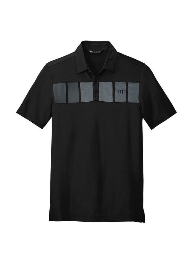 TravisMathew Men's Cabana Chest Stripe Polo - Black 3XL