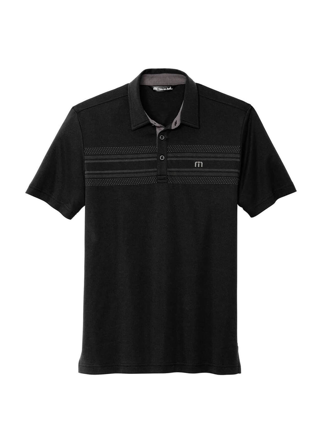 TravisMathew Men's Monterey Chest Stripe Polo - Black 3XL