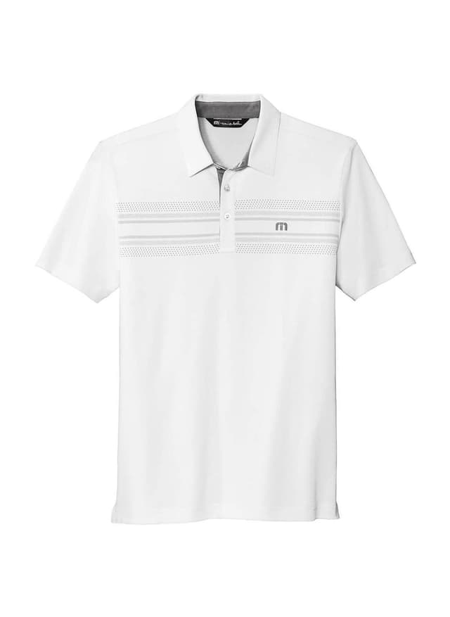 TravisMathew Men's Monterey Chest Stripe Polo - White 3XL