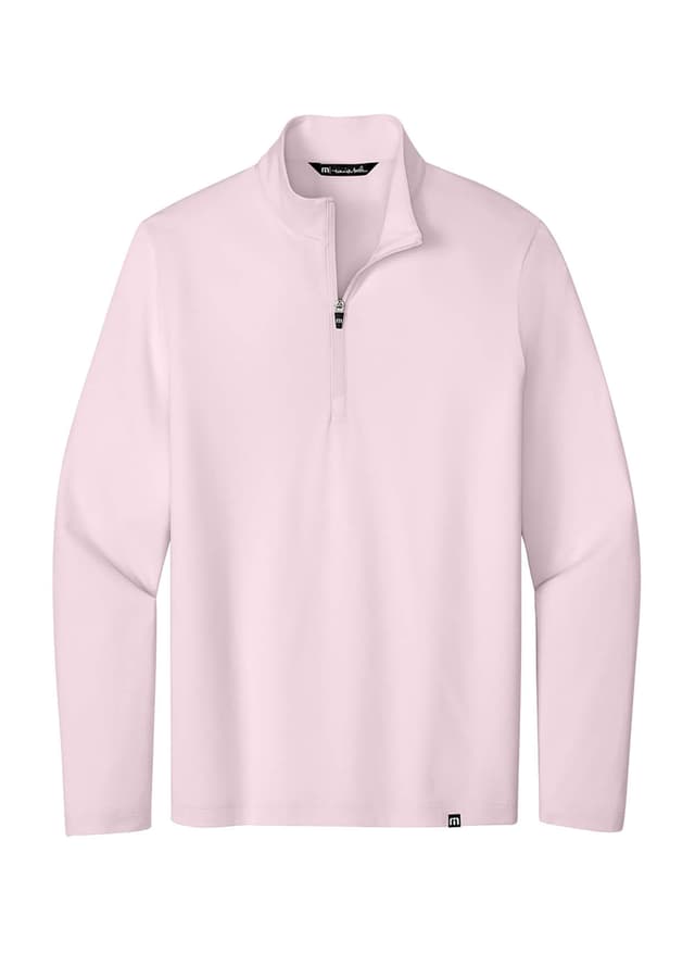 TravisMathew Men's Crestview Quarter-Zip - Pink 3XL