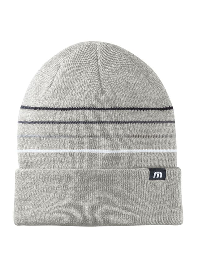TravisMathew Striped Cuffed Beanie - Light Grey MISC