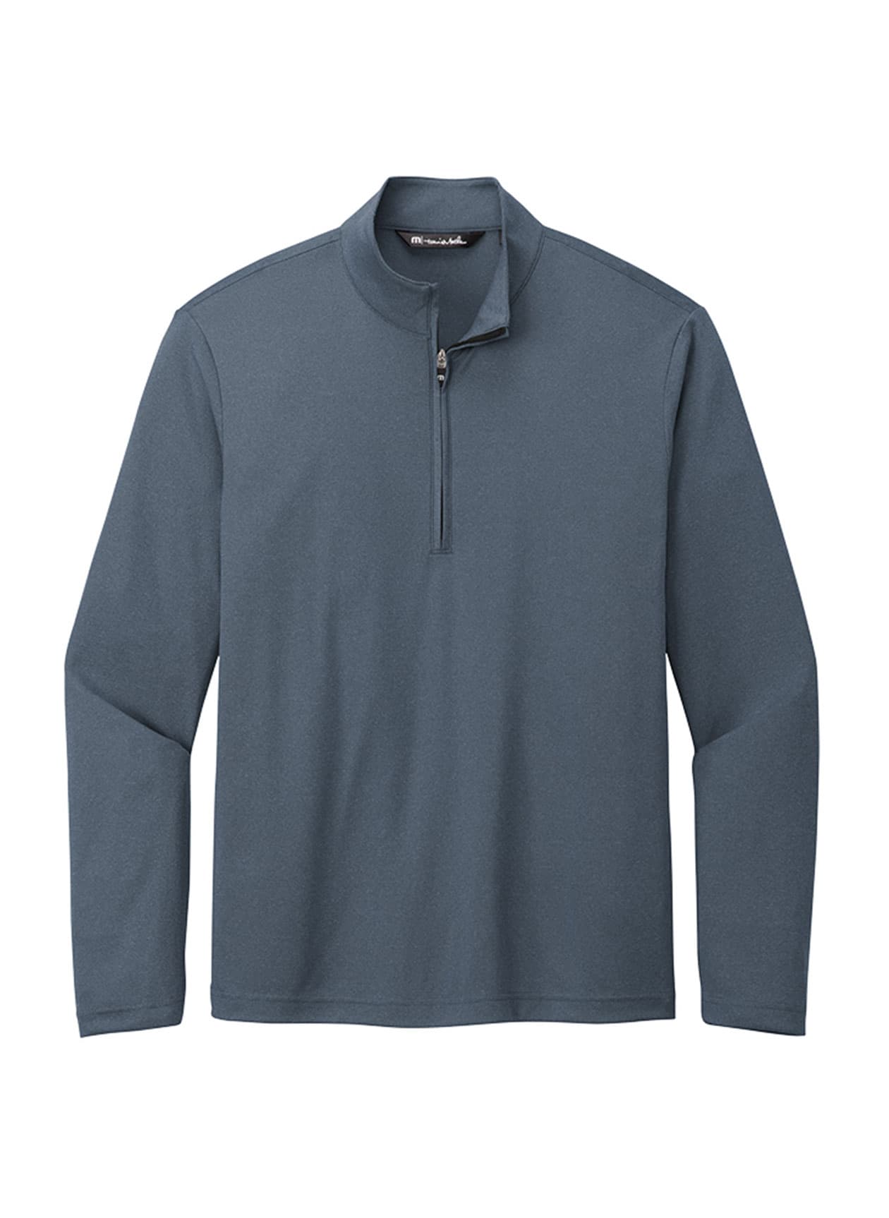 TravisMathew Men's Coto Performance Quarter Zip - Blue,Light Grey 3XL