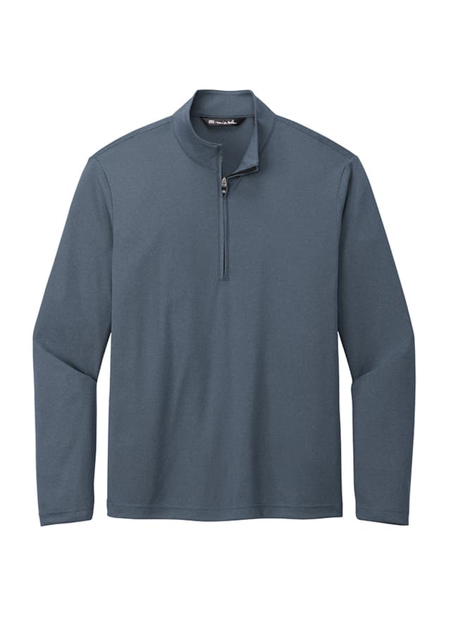 TravisMathew Men's Coto Performance Quarter Zip - Blue,Light Grey 3XL