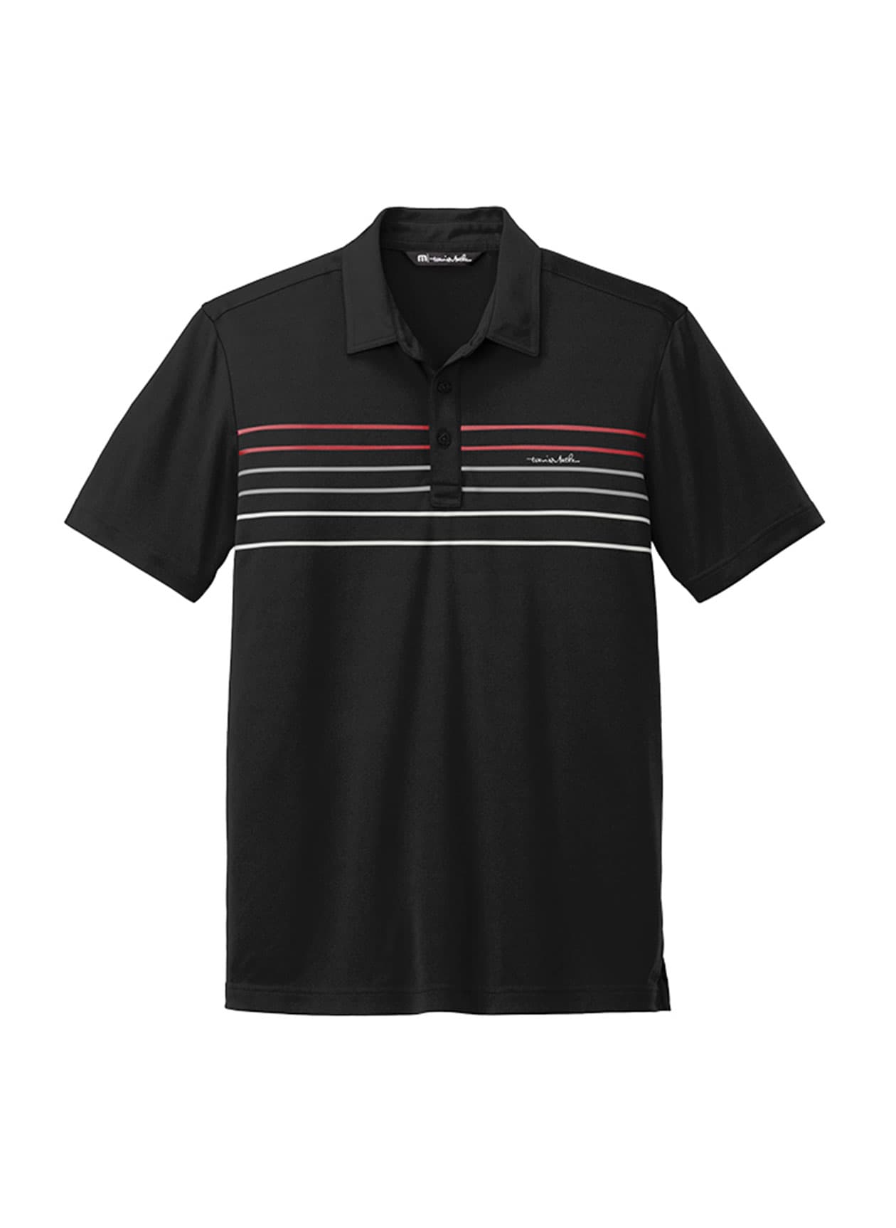 TravisMathew Men's Coto Performance Chest Stripe Polo - Black 3XL