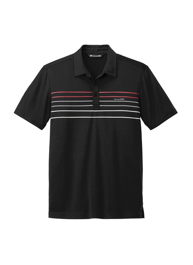 TravisMathew Men's Coto Performance Chest Stripe Polo - Black 3XL