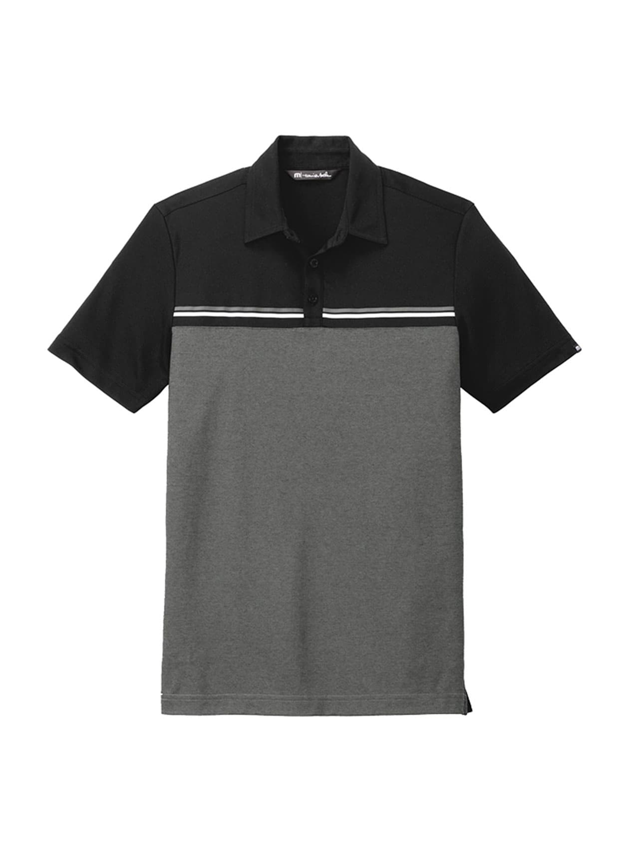 TravisMathew Men's Sunset Blocked Polo - Black,Light Grey 3XL