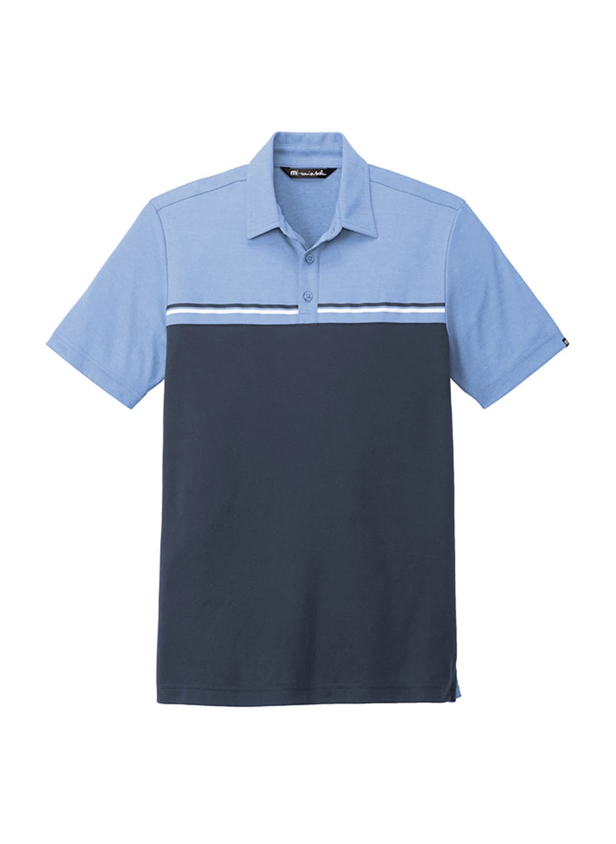 TravisMathew Men's Sunset Blocked Polo - Navy,Cyan 3XL