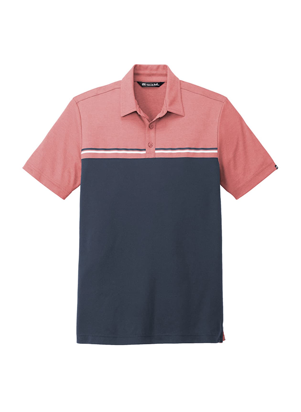 TravisMathew Men's Sunset Blocked Polo - Navy,Red 3XL