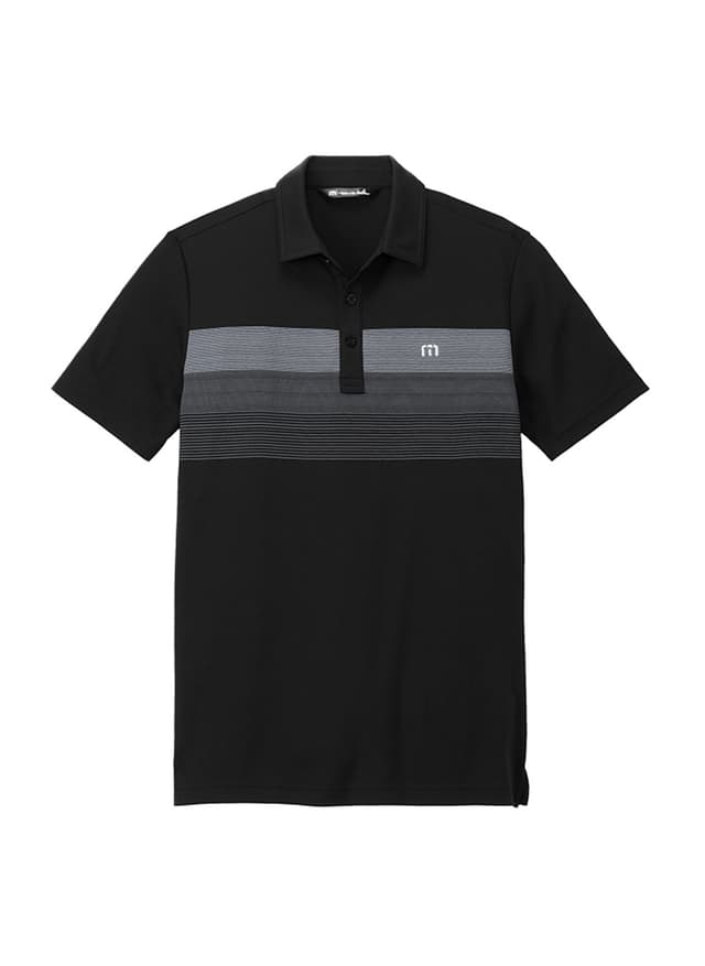 TravisMathew Men's Coastal Chest Stripe Polo - Black 3XL