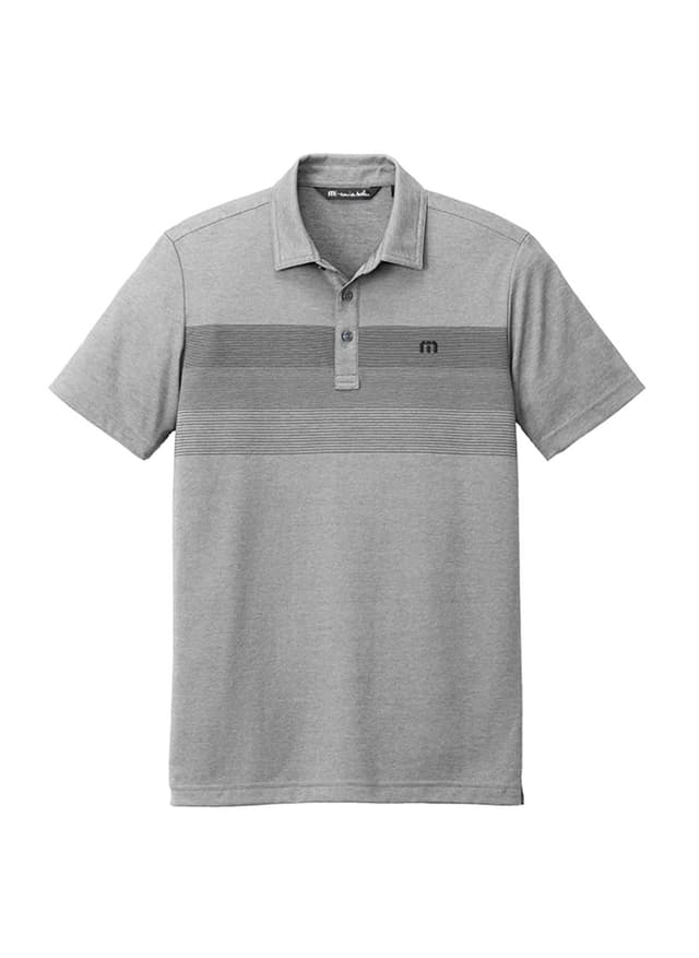 TravisMathew Men's Coastal Chest Stripe Polo - Light Grey 3XL