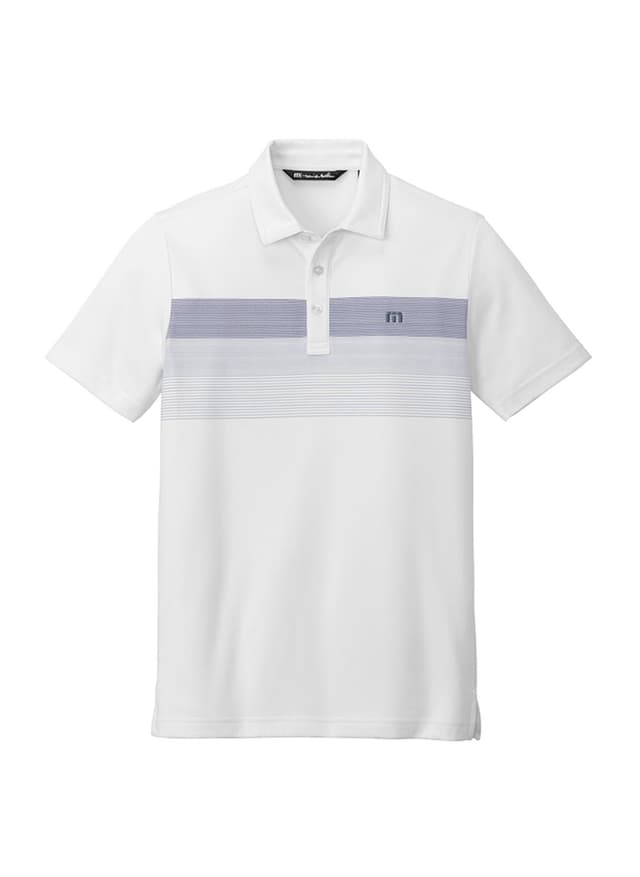 TravisMathew Men's Coastal Chest Stripe Polo - White 3XL