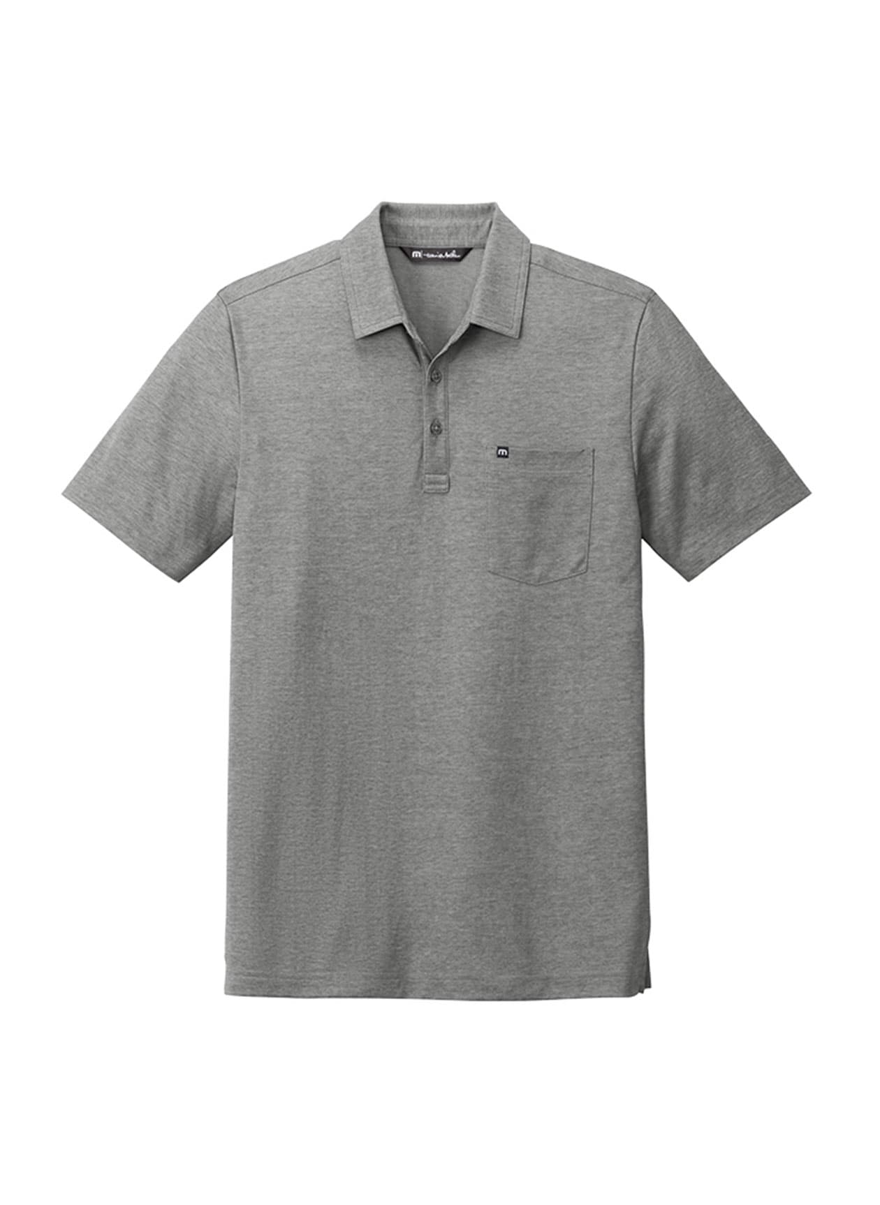 TravisMathew Men's Oceanside Heather Pocket Polo - Light Grey 3XL