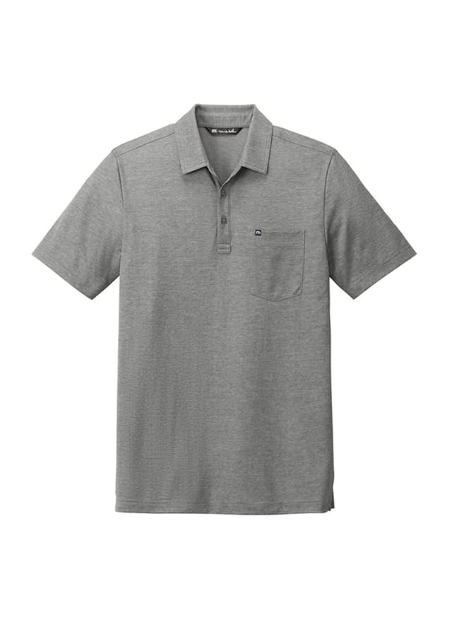 TravisMathew Men's Oceanside Heather Pocket Polo - Light Grey 3XL