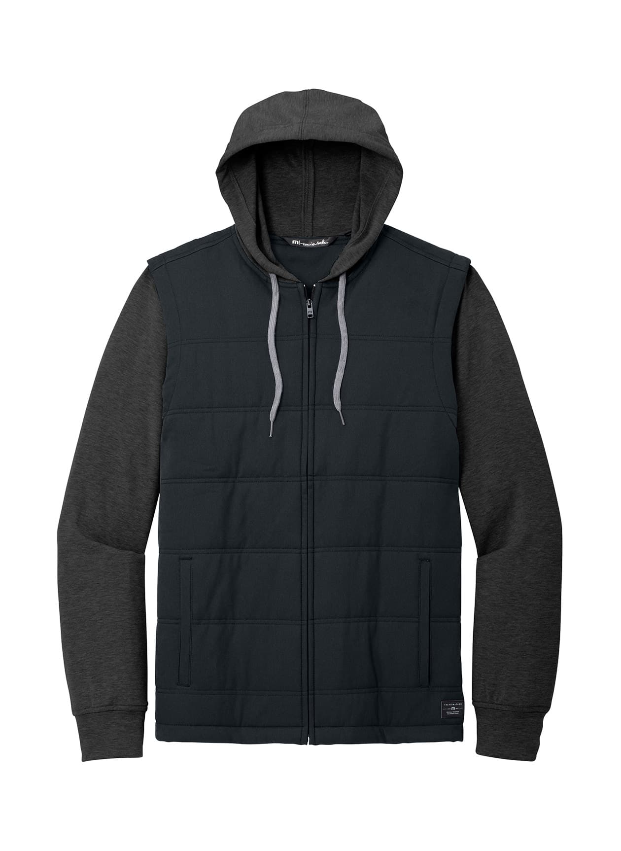 TravisMathew Men's Tides Up Hooded Jacket - Black / Black Heather (BBH) 3XL