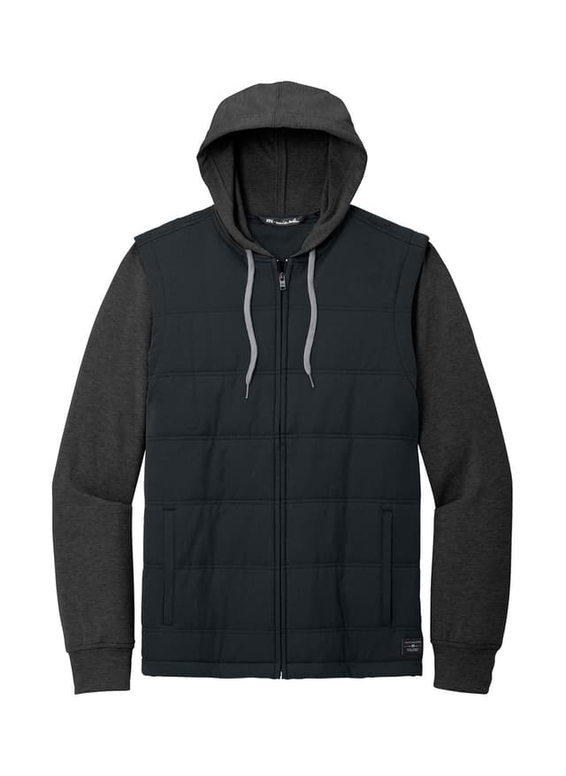 TravisMathew Men's Tides Up Hooded Jacket - Black / Black Heather (BBH) 3XL