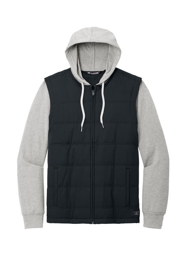TravisMathew Men's Tides Up Hooded Jacket - Black / Grey Heather 3XL