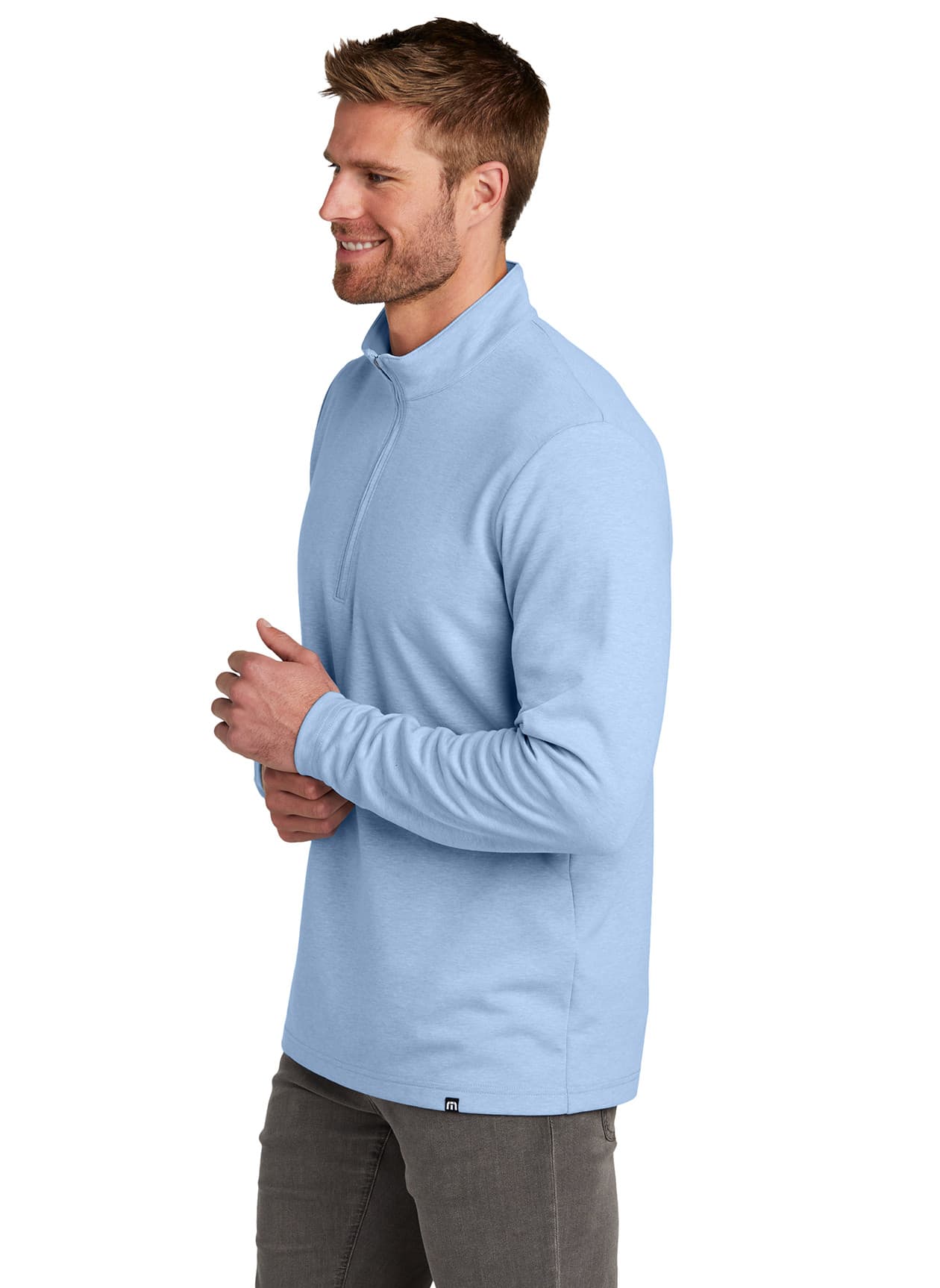 TravisMathew Men's Coveside 1/4-Zip - Cyan 3XL