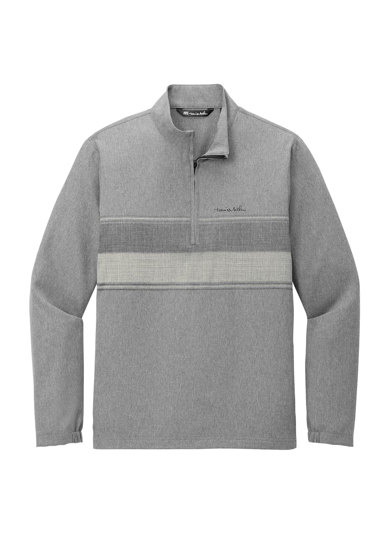 TravisMathew Men's Balboa Chest Stripe 1/4-Zip - Dark Grey 3XL