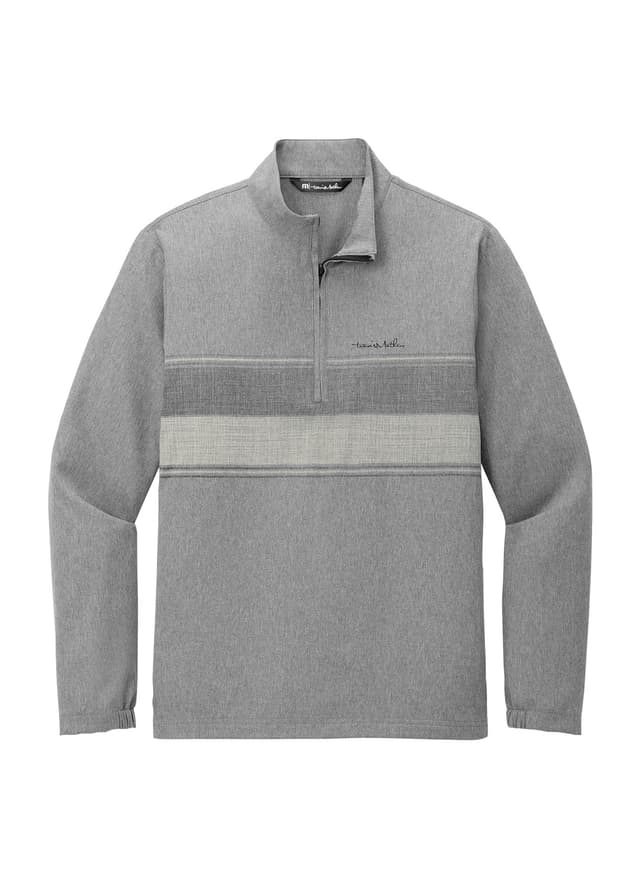TravisMathew Men's Balboa Chest Stripe 1/4-Zip - Dark Grey 3XL