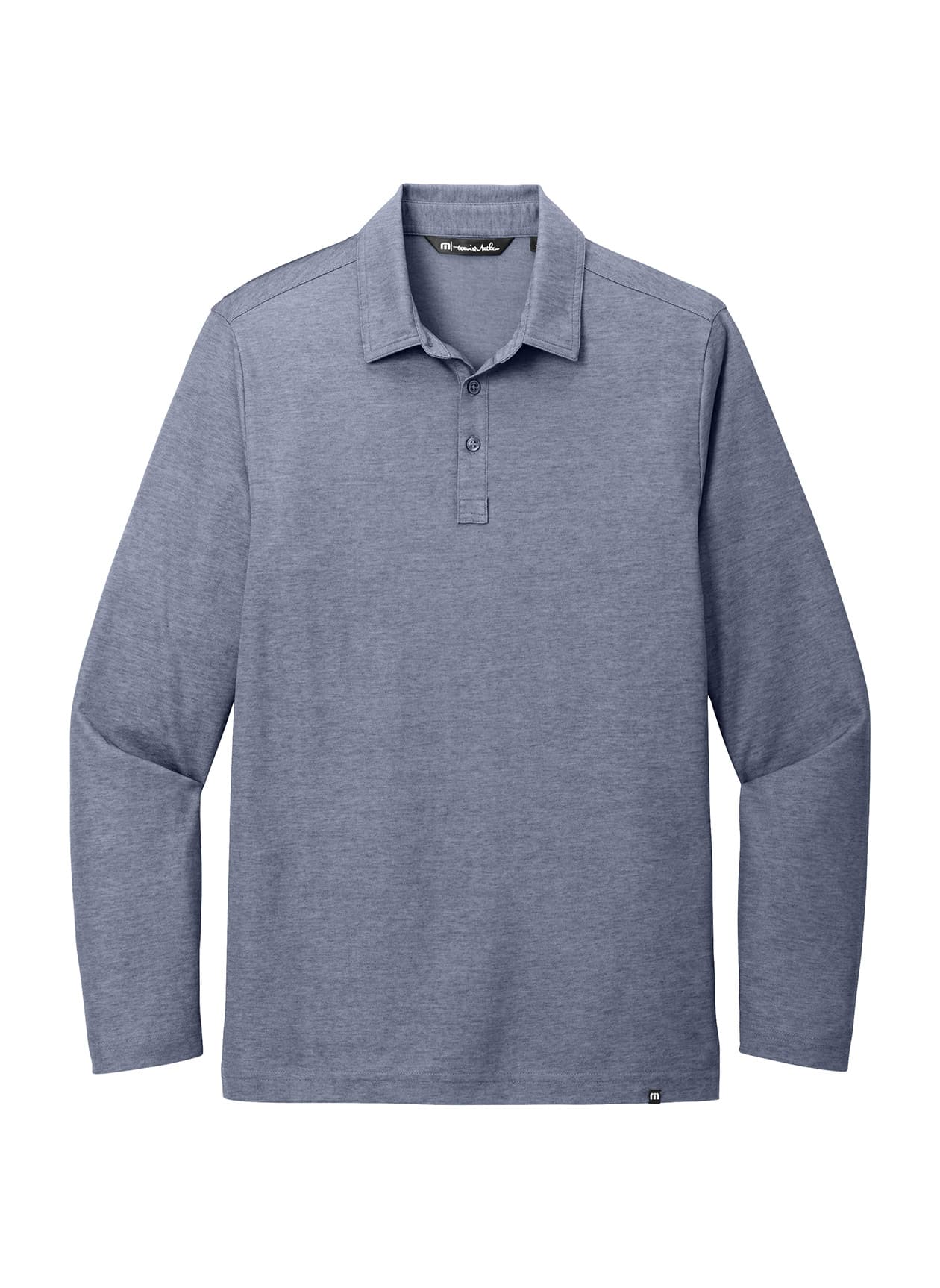 TravisMathew Men's Oceanside Heather Long Sleeve Polo - Navy 3XL