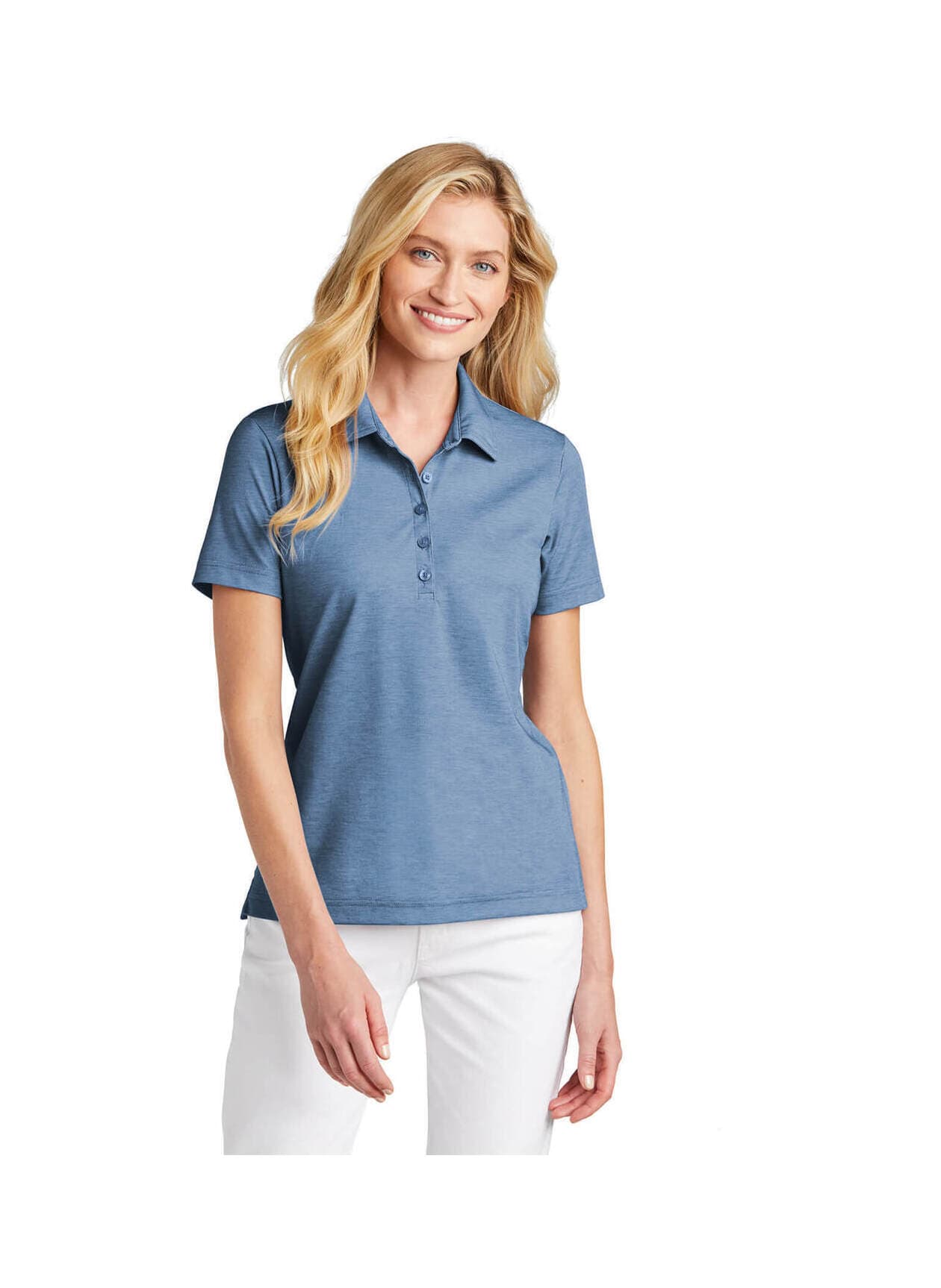 TravisMathew Women's Oceanside Heather Polo - Classic Blue Heather (BLH) LG