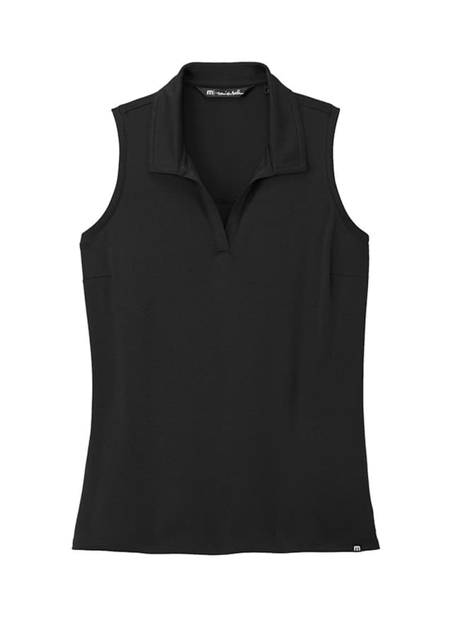 TravisMathew Women's Coto Performance Sleeveless Polo - Black LG